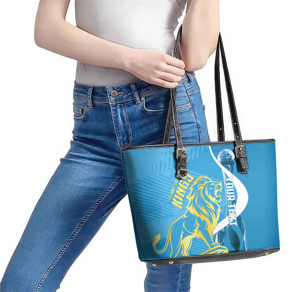 Saint Lucia Kings Cricket Custom Leather Tote Bag 2025 2nd Champions Back To Back - Wonder Print Shop