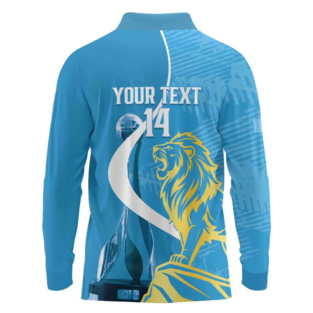 Saint Lucia Kings Cricket Custom Long Sleeve Polo Shirt 2025 2nd Champions Back To Back - Wonder Print Shop