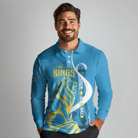 Saint Lucia Kings Cricket Custom Long Sleeve Polo Shirt 2025 2nd Champions Back To Back - Wonder Print Shop