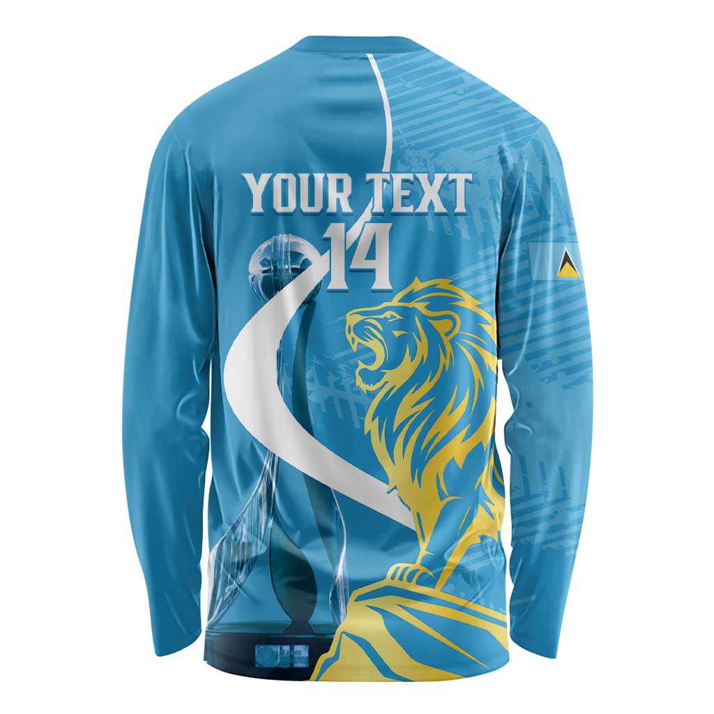 Saint Lucia Kings Cricket Custom Long Sleeve Shirt 2025 2nd Champions Back To Back - Wonder Print Shop