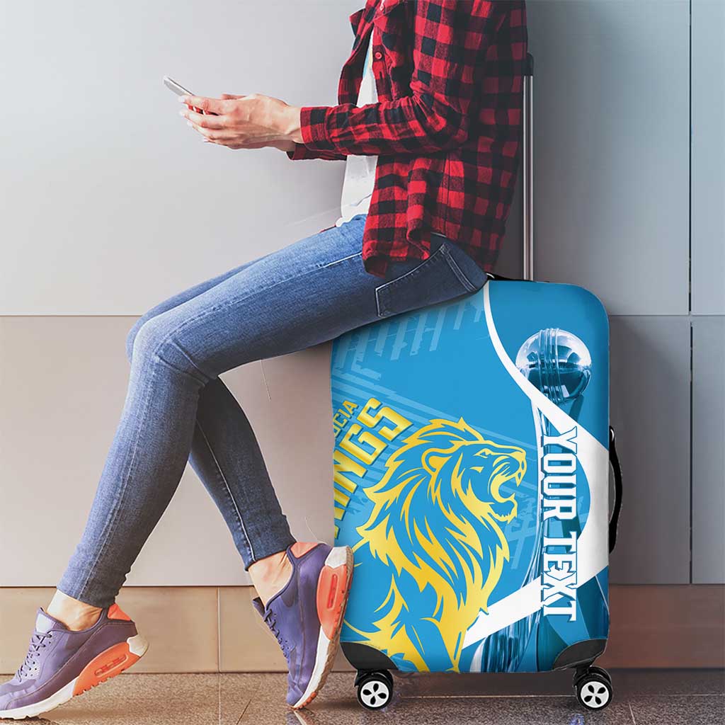 Saint Lucia Kings Cricket Custom Luggage Cover 2025 2nd Champions Back To Back - Wonder Print Shop