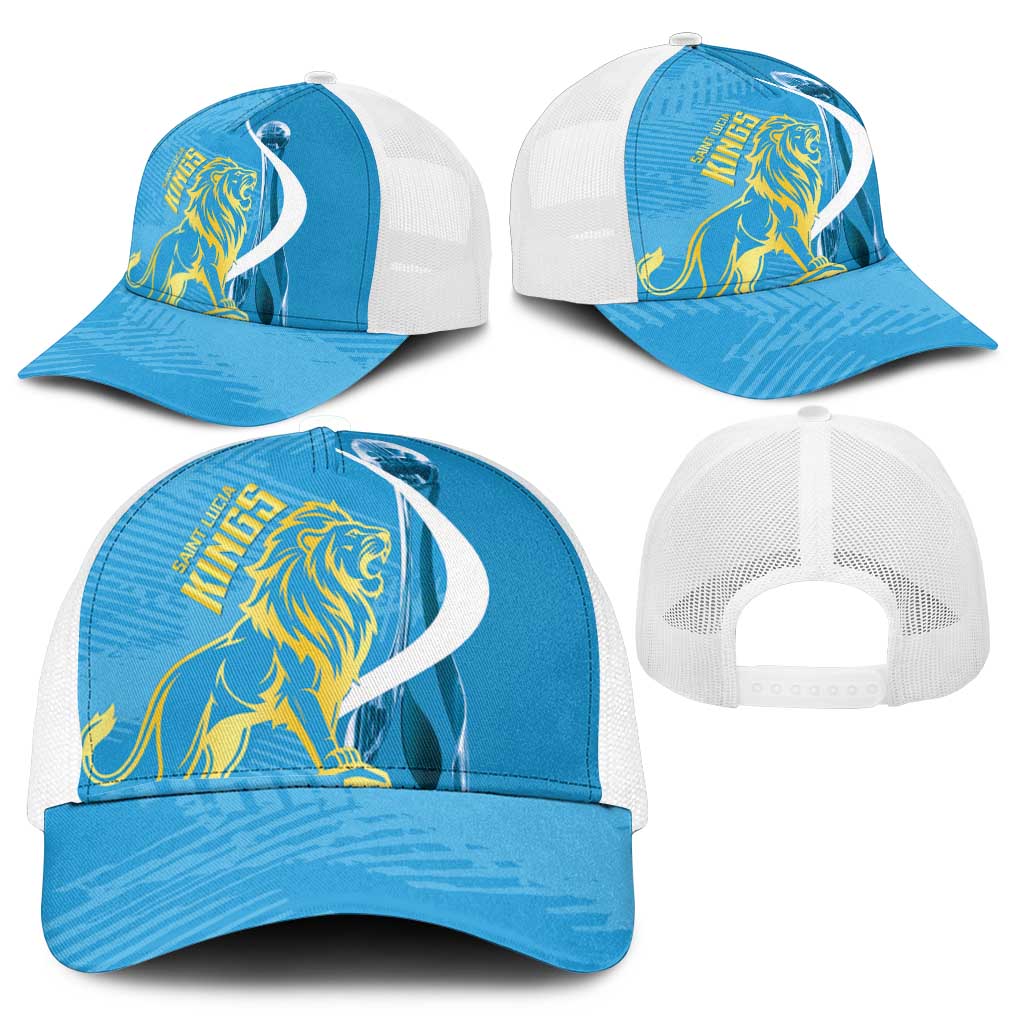 Saint Lucia Kings Cricket Mesh Trucker Cap 2025 2nd Champions Back To Back - Wonder Print Shop