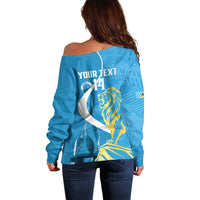Saint Lucia Kings Cricket Custom Off Shoulder Sweater 2025 2nd Champions Back To Back - Wonder Print Shop