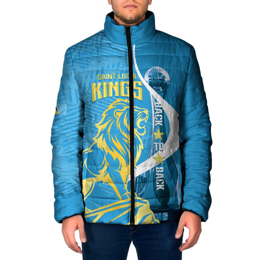 Saint Lucia Kings Cricket Custom Padded Jacket 2025 2nd Champions Back To Back - Wonder Print Shop