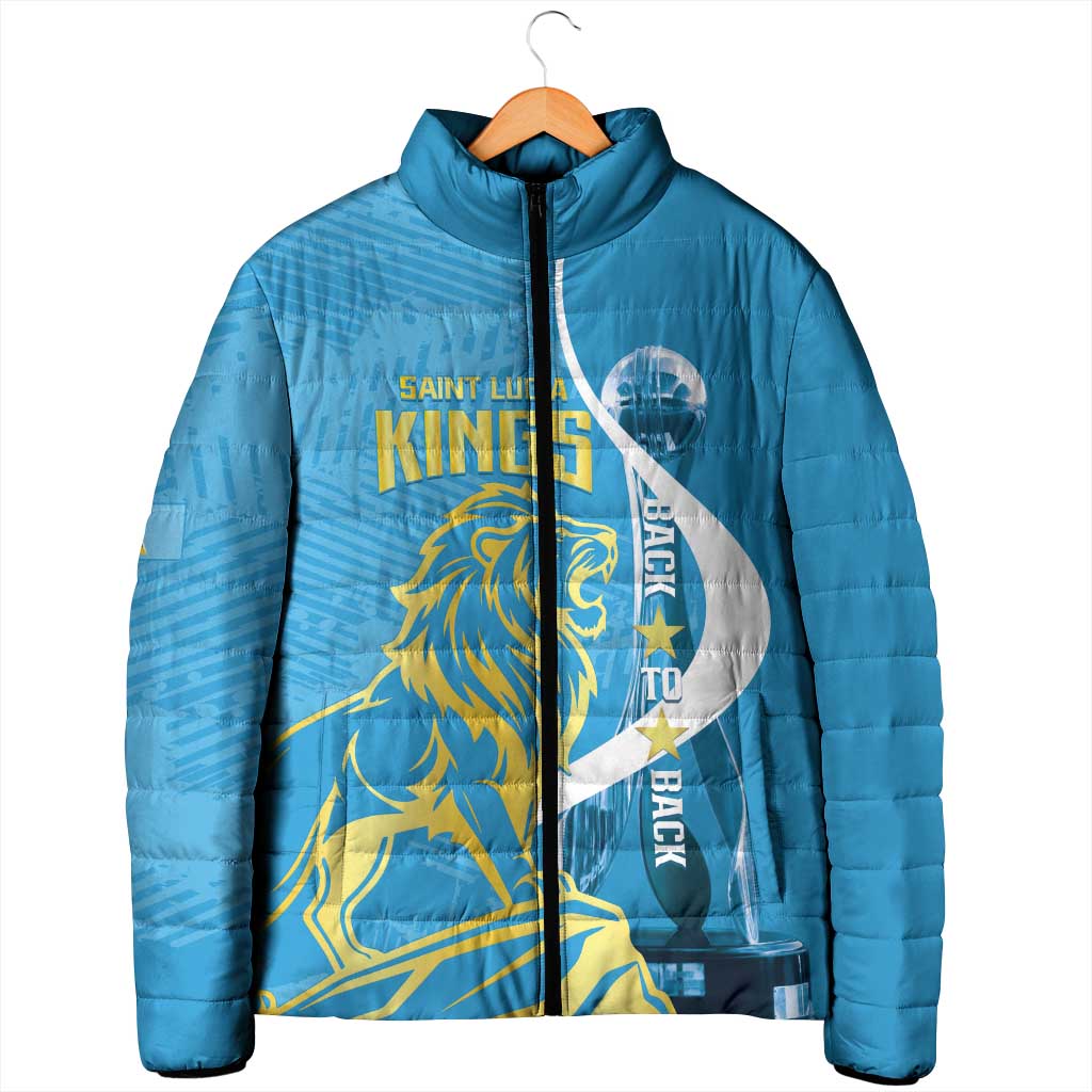 Saint Lucia Kings Cricket Custom Padded Jacket 2025 2nd Champions Back To Back - Wonder Print Shop