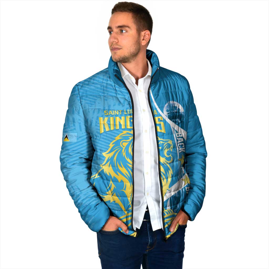 Saint Lucia Kings Cricket Custom Padded Jacket 2025 2nd Champions Back To Back - Wonder Print Shop