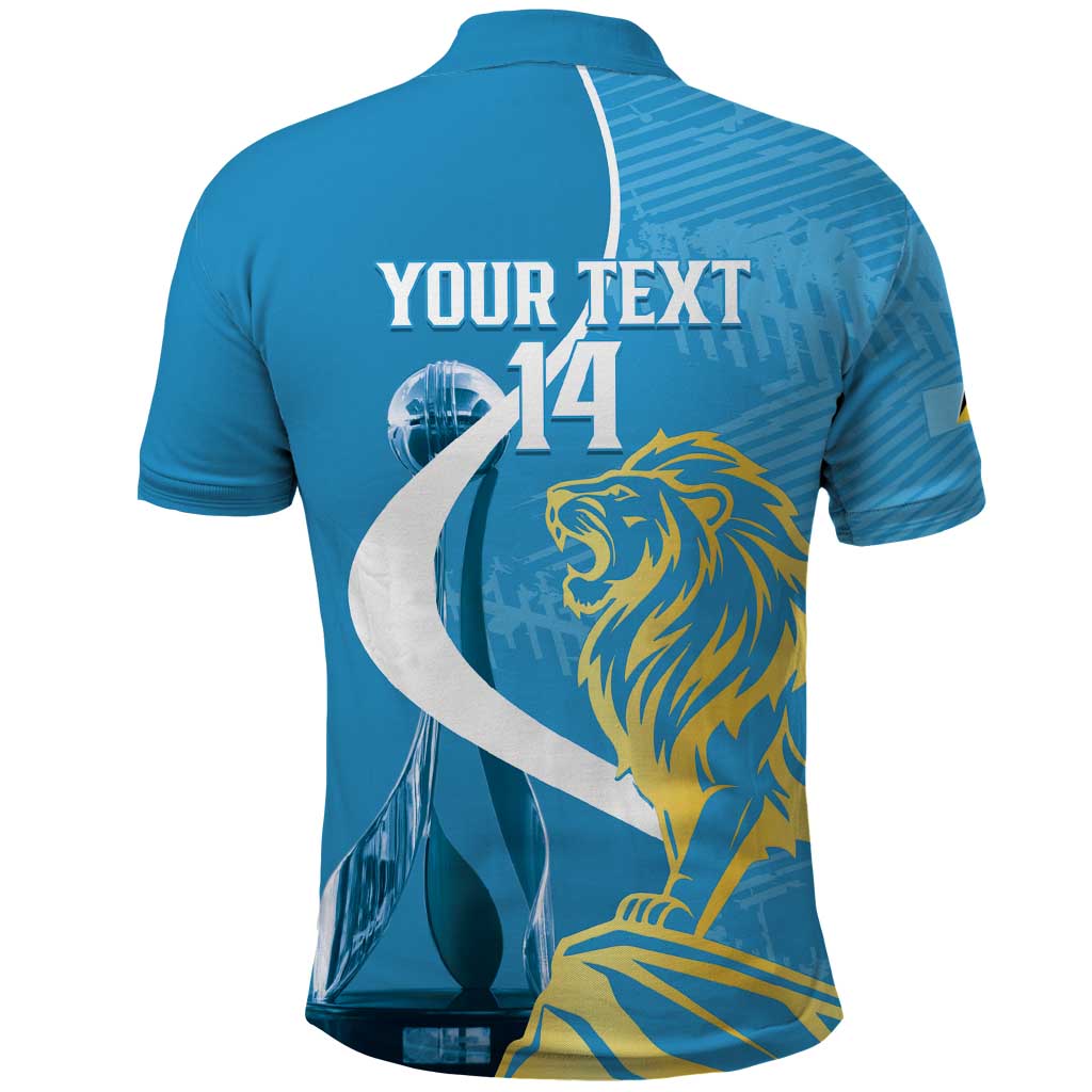 Saint Lucia Kings Cricket Custom Polo Shirt 2025 2nd Champions Back To Back - Wonder Print Shop