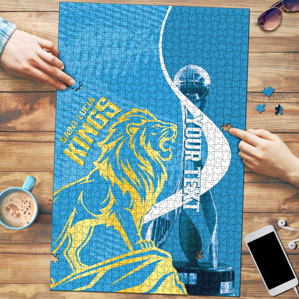 Saint Lucia Kings Cricket Custom Puzzle 2025 2nd Champions Back To Back - Wonder Print Shop