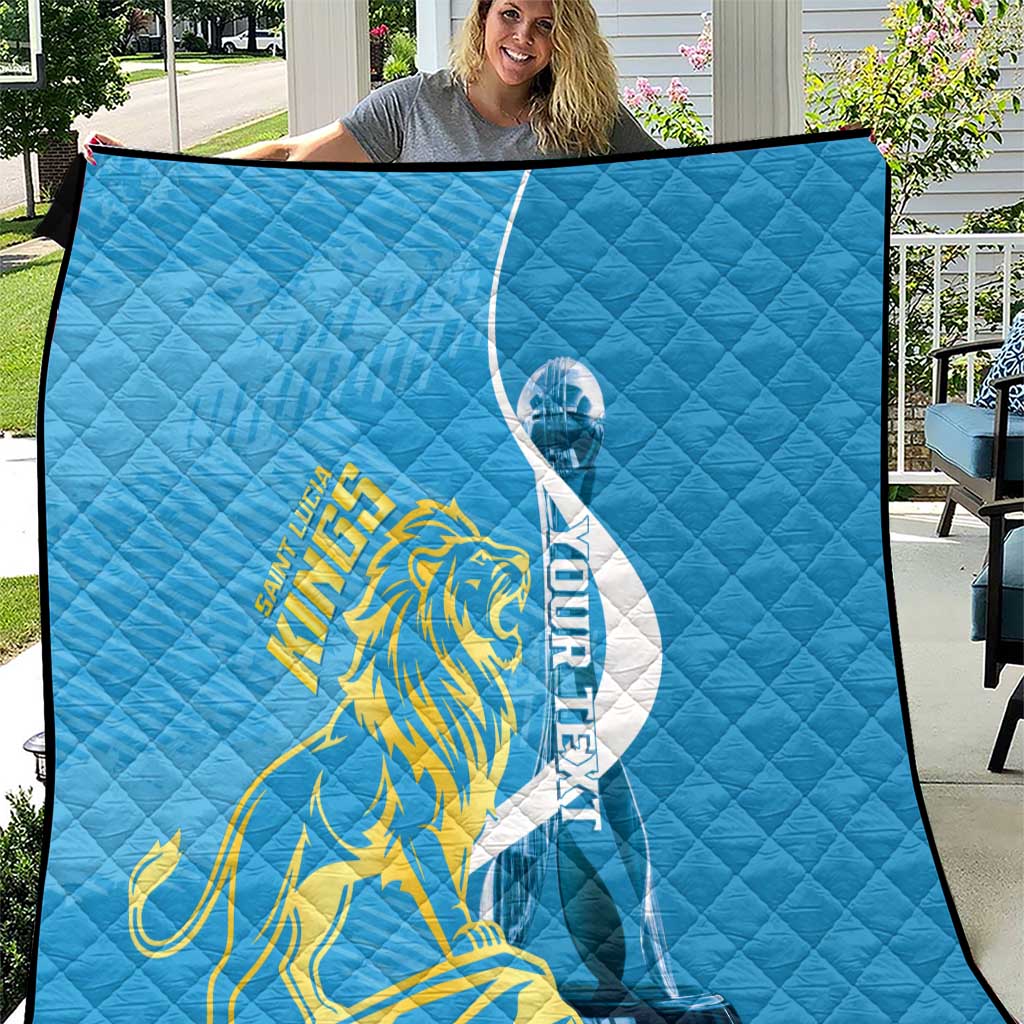 Saint Lucia Kings Cricket Custom Quilt 2025 2nd Champions Back To Back - Wonder Print Shop