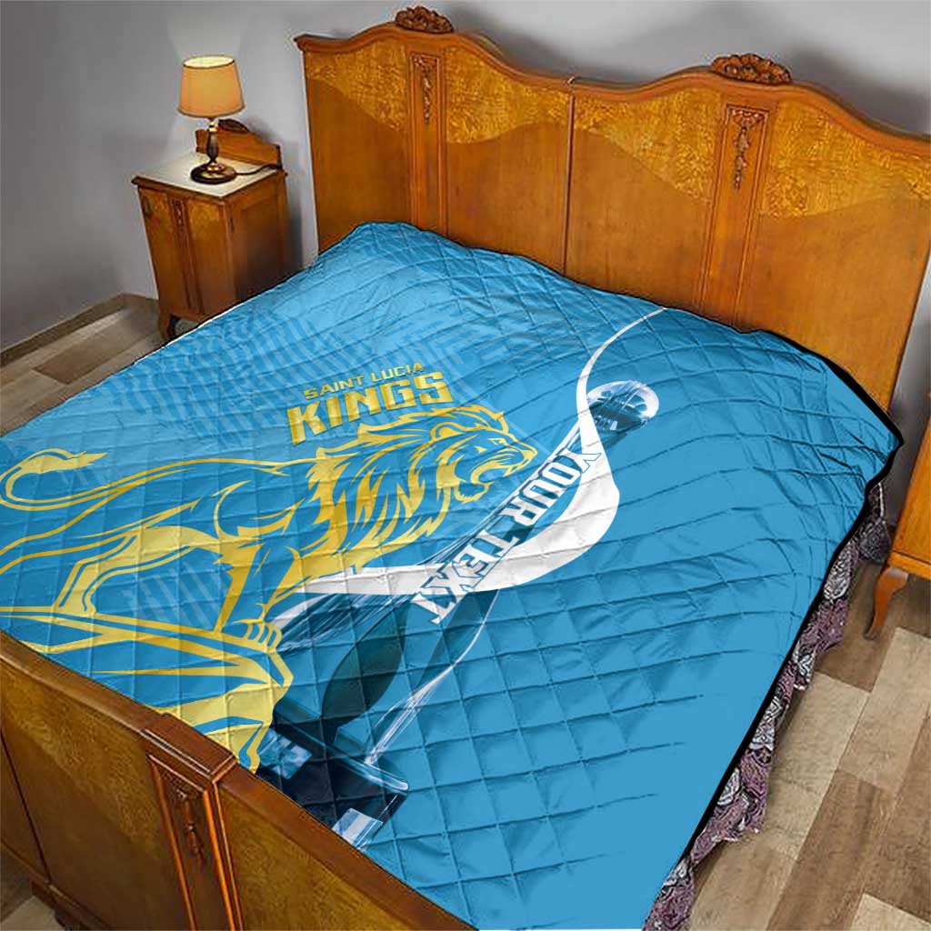 Saint Lucia Kings Cricket Custom Quilt 2025 2nd Champions Back To Back - Wonder Print Shop