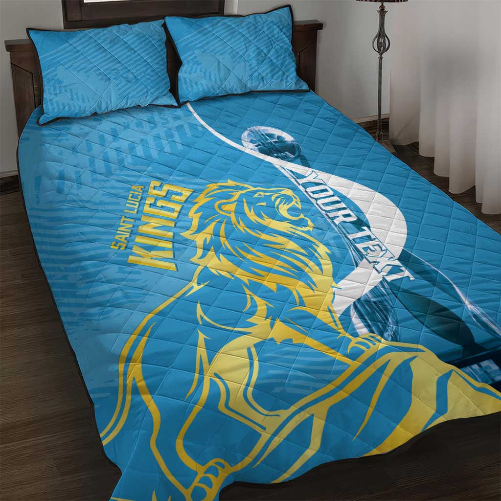 Saint Lucia Kings Cricket Custom Quilt Bed Set 2025 2nd Champions Back To Back - Wonder Print Shop