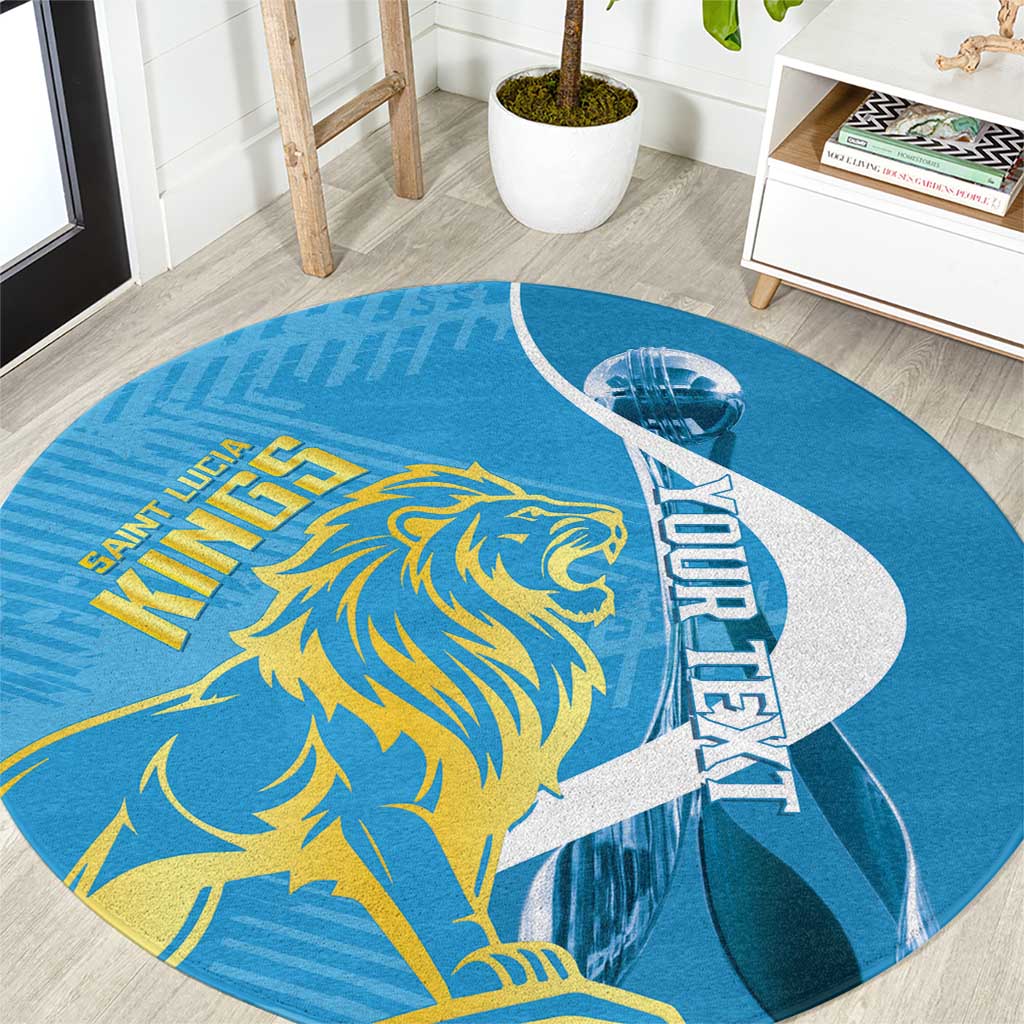 Saint Lucia Kings Cricket Custom Round Carpet 2025 2nd Champions Back To Back - Wonder Print Shop