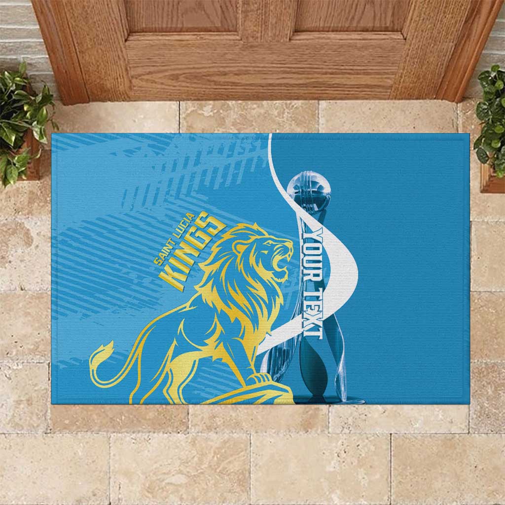 Saint Lucia Kings Cricket Custom Rubber Doormat 2025 2nd Champions Back To Back - Wonder Print Shop