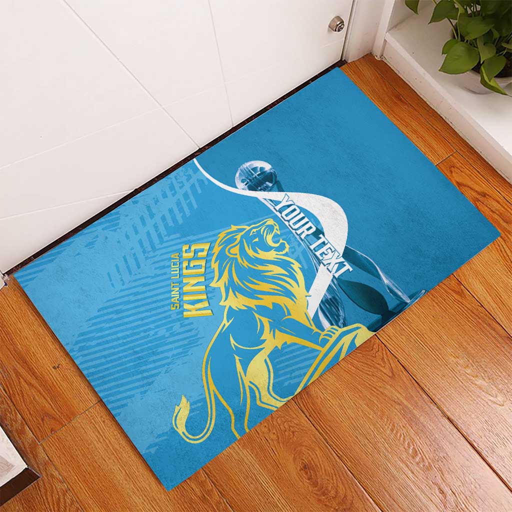 Saint Lucia Kings Cricket Custom Rubber Doormat 2025 2nd Champions Back To Back - Wonder Print Shop