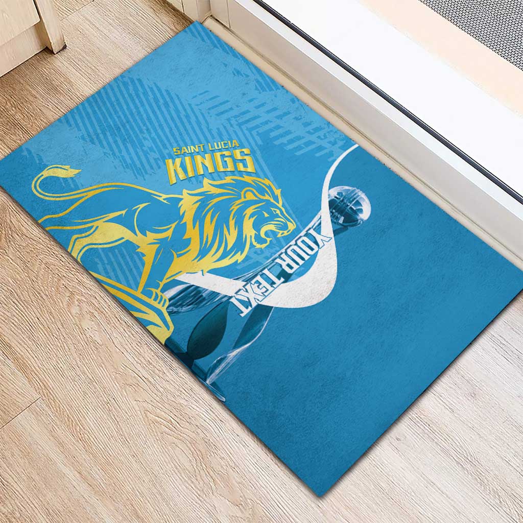 Saint Lucia Kings Cricket Custom Rubber Doormat 2025 2nd Champions Back To Back - Wonder Print Shop