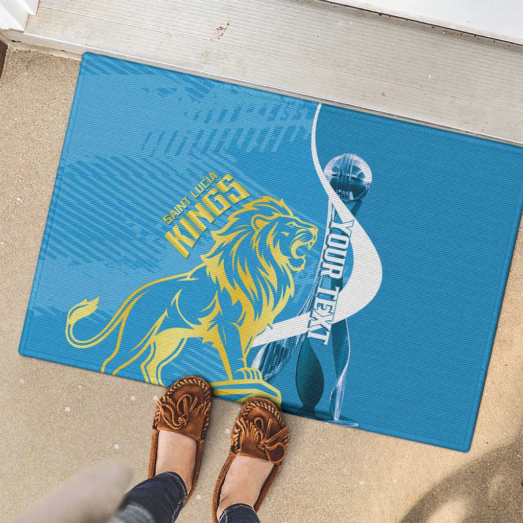 Saint Lucia Kings Cricket Custom Rubber Doormat 2025 2nd Champions Back To Back - Wonder Print Shop