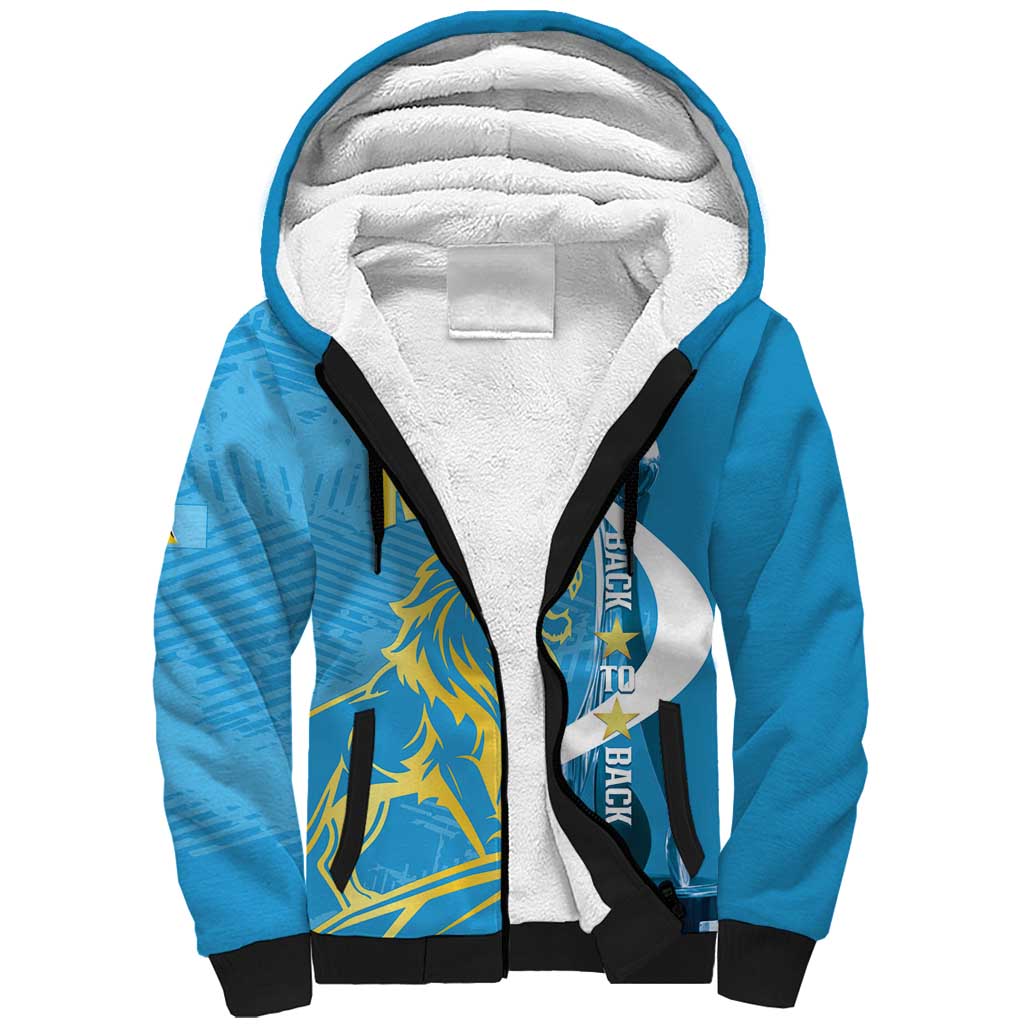 Saint Lucia Kings Cricket Custom Sherpa Hoodie 2025 2nd Champions Back To Back - Wonder Print Shop