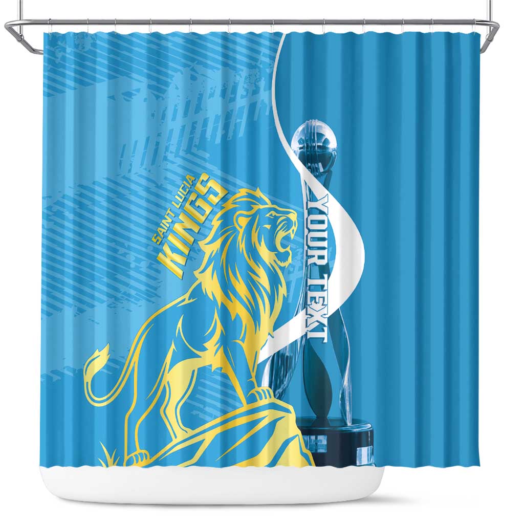 Saint Lucia Kings Cricket Custom Shower Curtain 2025 2nd Champions Back To Back - Wonder Print Shop