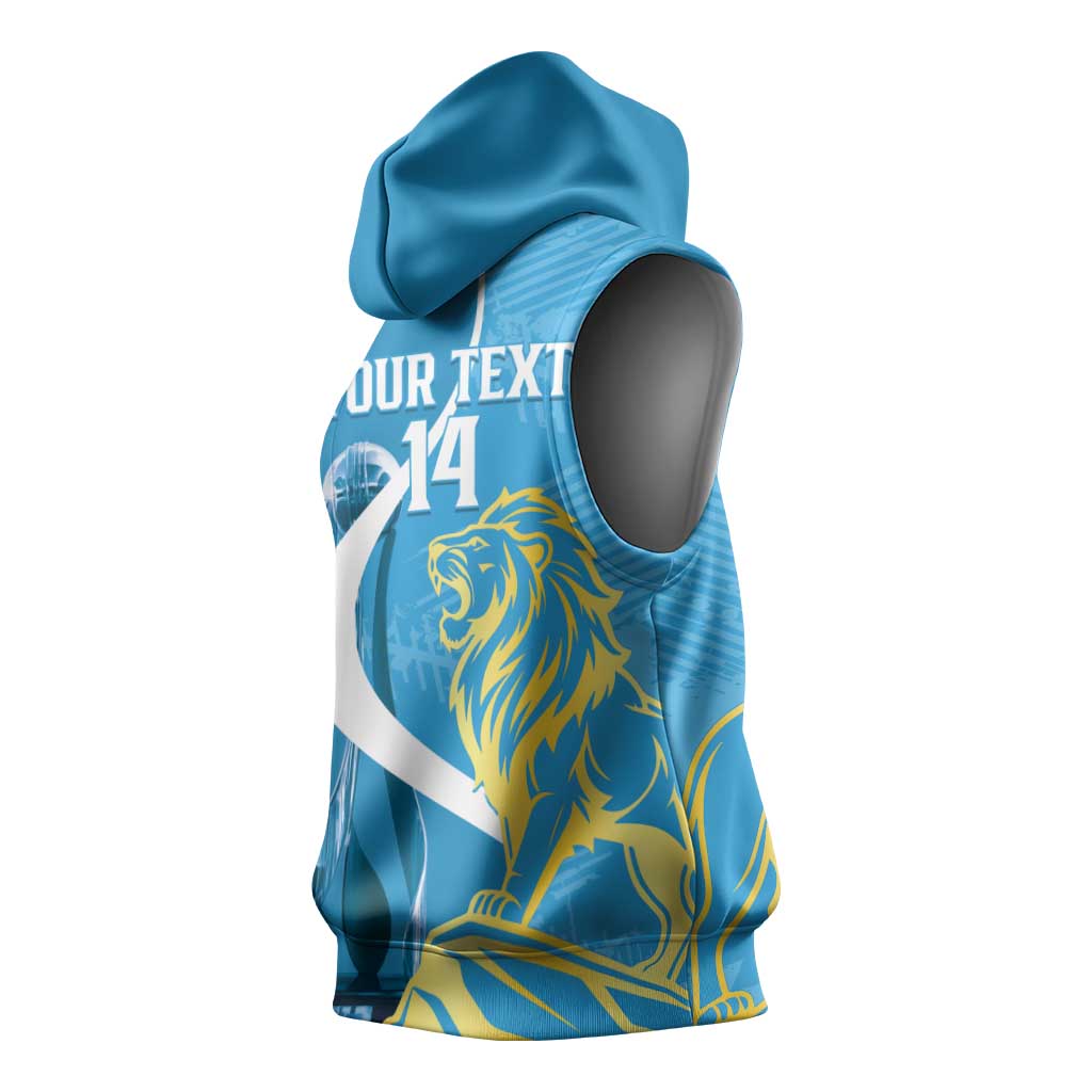 Saint Lucia Kings Cricket Custom Sleeveless Hoodie 2025 2nd Champions Back To Back - Wonder Print Shop