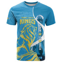 Saint Lucia Kings Cricket Custom T Shirt 2025 2nd Champions Back To Back - Wonder Print Shop