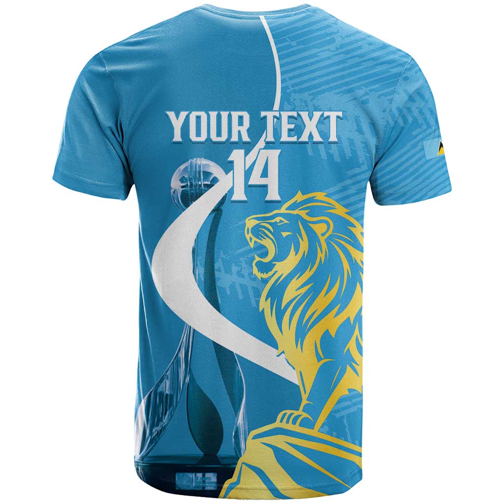 Saint Lucia Kings Cricket Custom T Shirt 2025 2nd Champions Back To Back - Wonder Print Shop