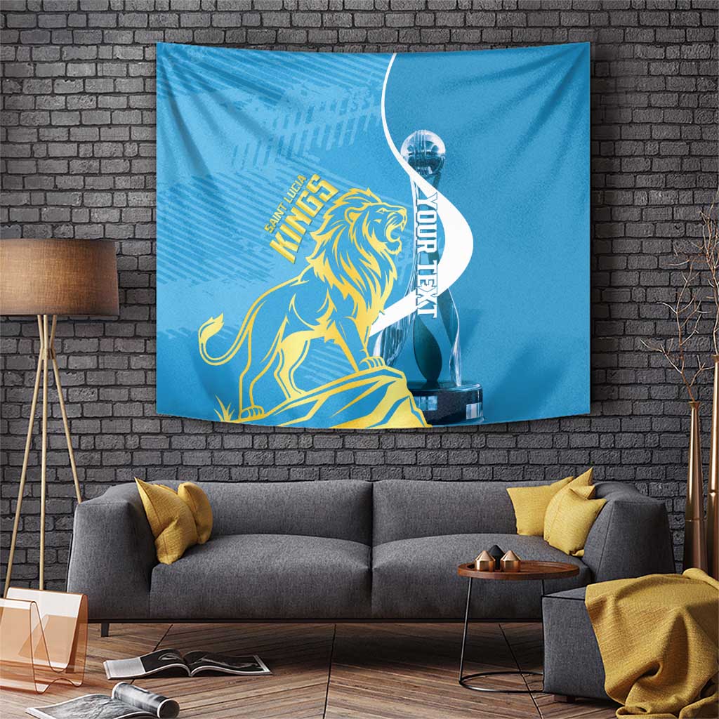 Saint Lucia Kings Cricket Custom Tapestry 2025 2nd Champions Back To Back - Wonder Print Shop