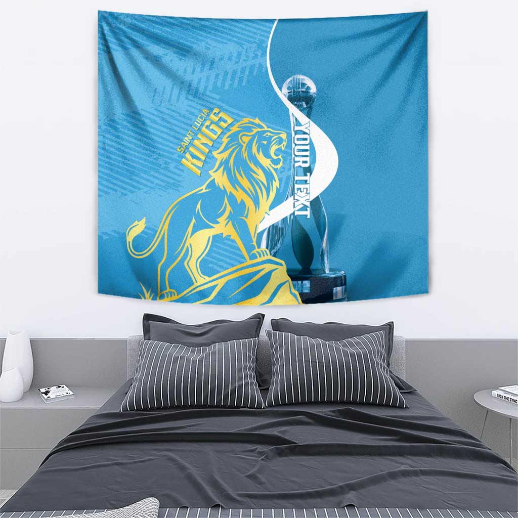 Saint Lucia Kings Cricket Custom Tapestry 2025 2nd Champions Back To Back - Wonder Print Shop