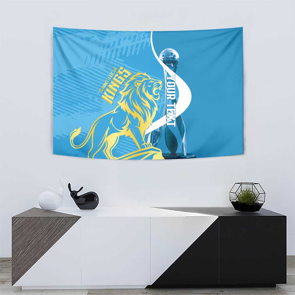 Saint Lucia Kings Cricket Custom Tapestry 2025 2nd Champions Back To Back - Wonder Print Shop