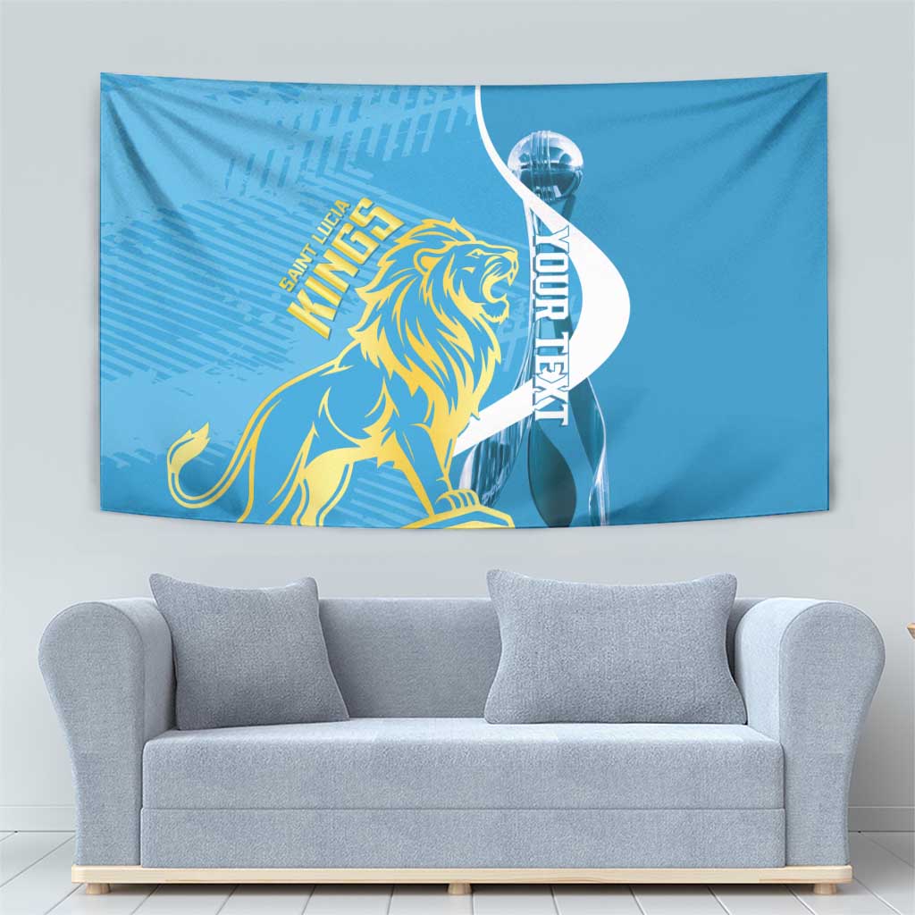 Saint Lucia Kings Cricket Custom Tapestry 2025 2nd Champions Back To Back - Wonder Print Shop