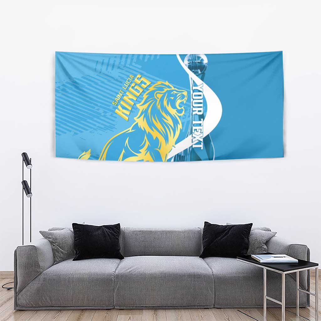 Saint Lucia Kings Cricket Custom Tapestry 2025 2nd Champions Back To Back - Wonder Print Shop
