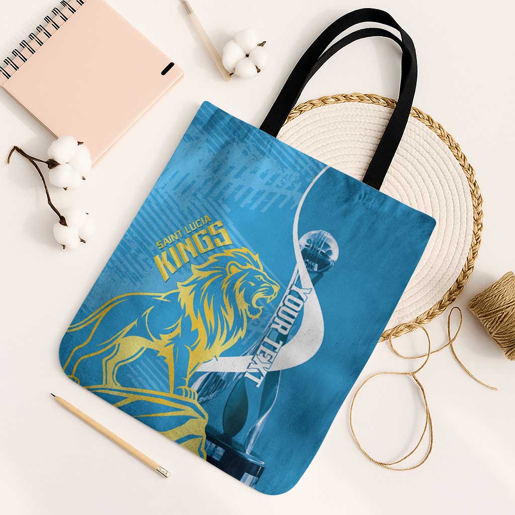 Saint Lucia Kings Cricket Custom Tote Bag 2025 2nd Champions Back To Back - Wonder Print Shop