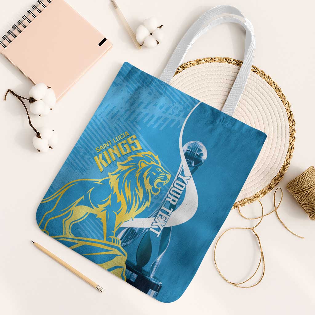 Saint Lucia Kings Cricket Custom Tote Bag 2025 2nd Champions Back To Back - Wonder Print Shop