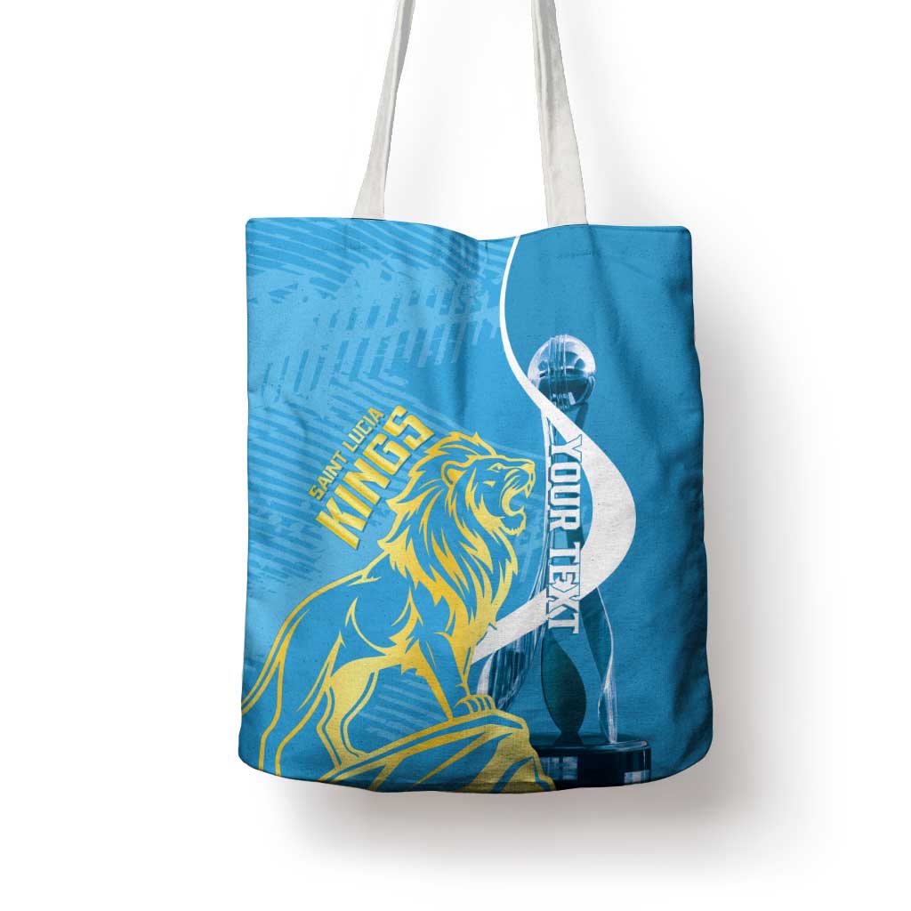 Saint Lucia Kings Cricket Custom Tote Bag 2025 2nd Champions Back To Back - Wonder Print Shop