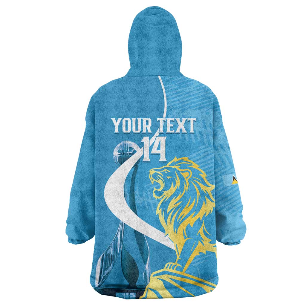 Saint Lucia Kings Cricket Custom Wearable Blanket Hoodie 2025 2nd Champions Back To Back - Wonder Print Shop