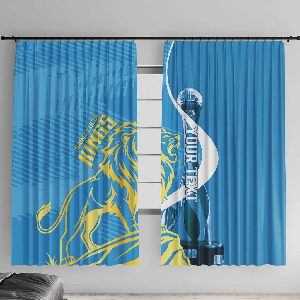 Saint Lucia Kings Cricket Custom Window Curtain 2025 2nd Champions Back To Back - Wonder Print Shop