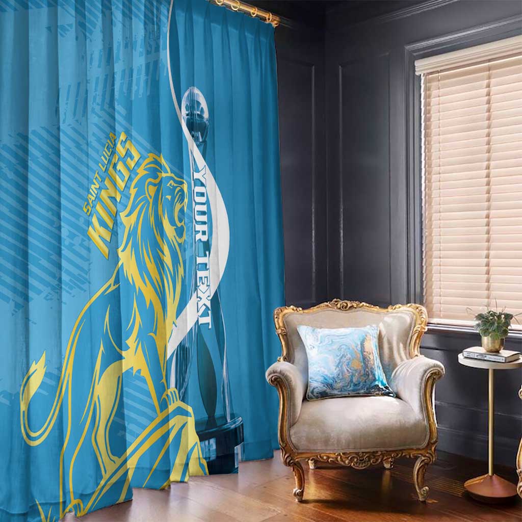 Saint Lucia Kings Cricket Custom Window Curtain 2025 2nd Champions Back To Back - Wonder Print Shop