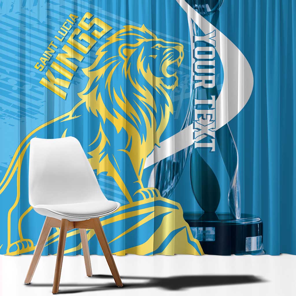 Saint Lucia Kings Cricket Custom Window Curtain 2025 2nd Champions Back To Back - Wonder Print Shop