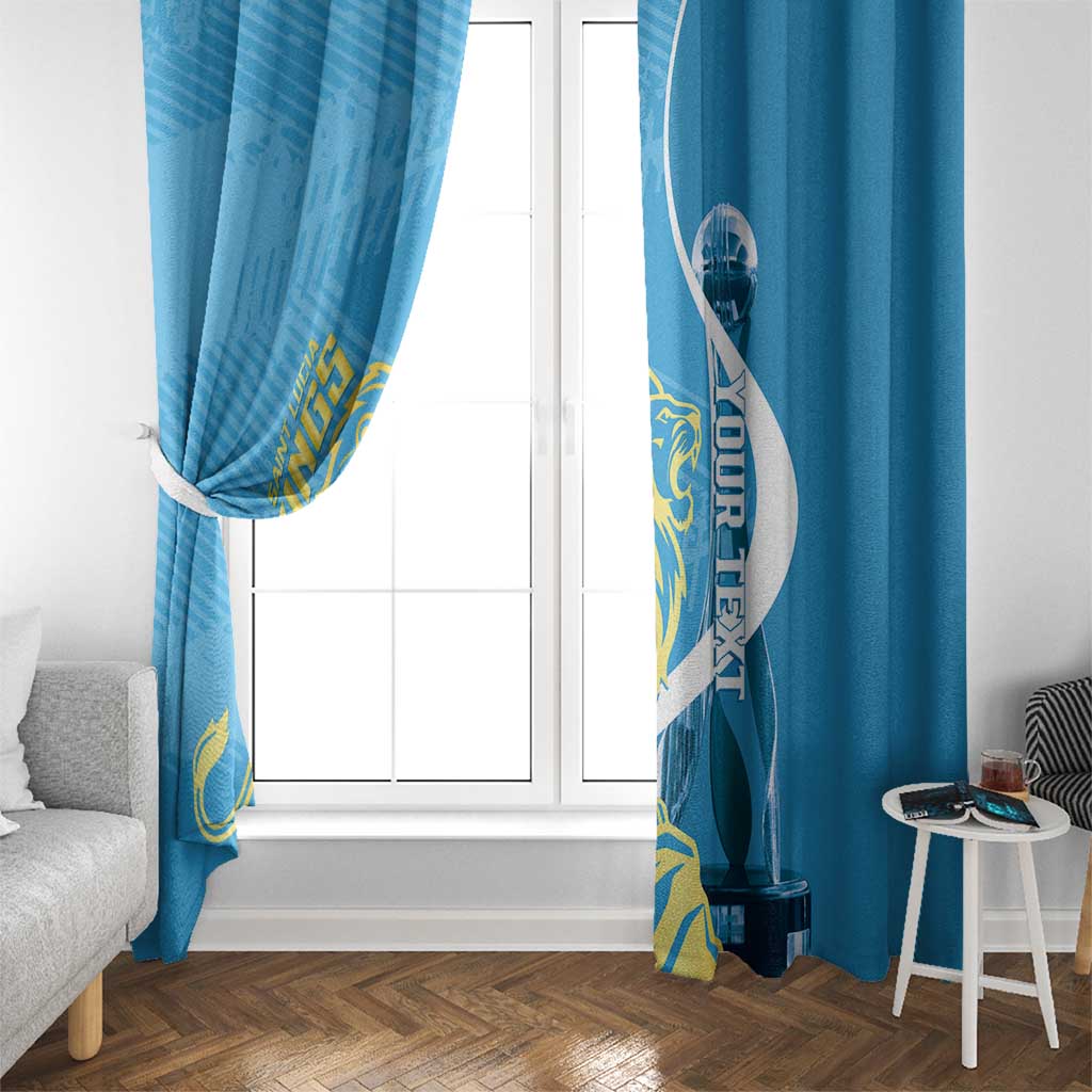 Saint Lucia Kings Cricket Custom Window Curtain 2025 2nd Champions Back To Back - Wonder Print Shop