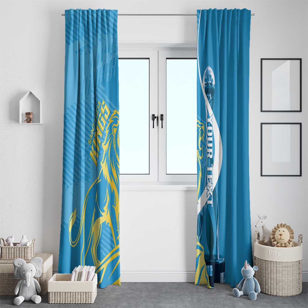 Saint Lucia Kings Cricket Custom Window Curtain 2025 2nd Champions Back To Back - Wonder Print Shop