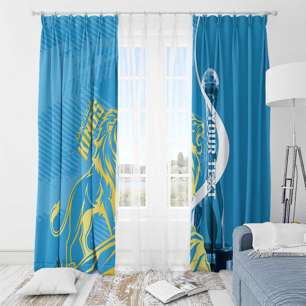 Saint Lucia Kings Cricket Custom Window Curtain 2025 2nd Champions Back To Back - Wonder Print Shop