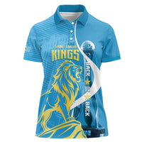 Saint Lucia Kings Cricket Custom Women Polo Shirt 2025 2nd Champions Back To Back - Wonder Print Shop
