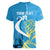 Saint Lucia Kings Cricket Custom Women V-Neck T-Shirt 2025 2nd Champions Back To Back - Wonder Print Shop