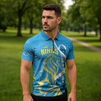 Saint Lucia Kings Cricket Custom Zipper Polo Shirt 2025 2nd Champions Back To Back - Wonder Print Shop