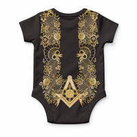 Personalised Filipino Freemasonry Baby Onesie Masonic Barong Tagalog Inspired Ivory White