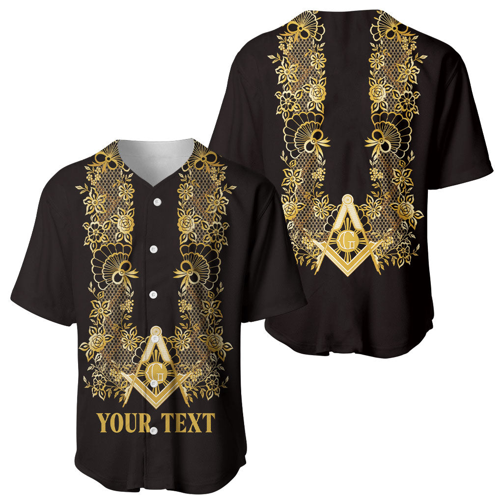 Personalised Filipino Freemasonry Baseball Jersey Masonic Barong Tagalog Inspired Ivory White