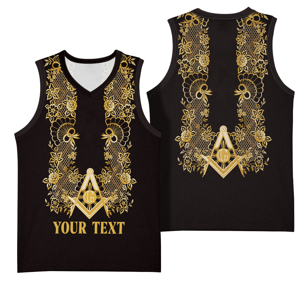 Personalised Filipino Freemasonry Basketball Jersey Masonic Barong Tagalog Inspired Ivory White