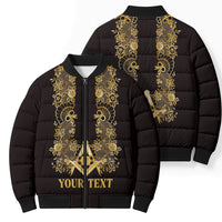 Personalised Filipino Freemasonry Bomber Puffer Jacket Masonic Barong Tagalog Inspired Ivory White