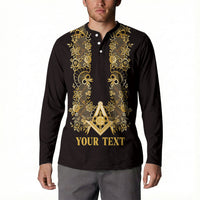 Personalised Filipino Freemasonry Button Sweatshirt Masonic Barong Tagalog Inspired Ivory White