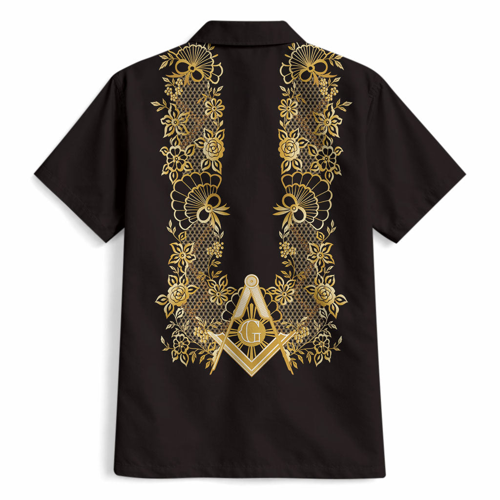 Personalised Filipino Freemasonry Hawaiian Shirt Masonic Barong Tagalog Inspired Ivory White