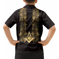 Personalised Filipino Freemasonry Kid Hawaiian Shirt Masonic Barong Tagalog Inspired Ivory White